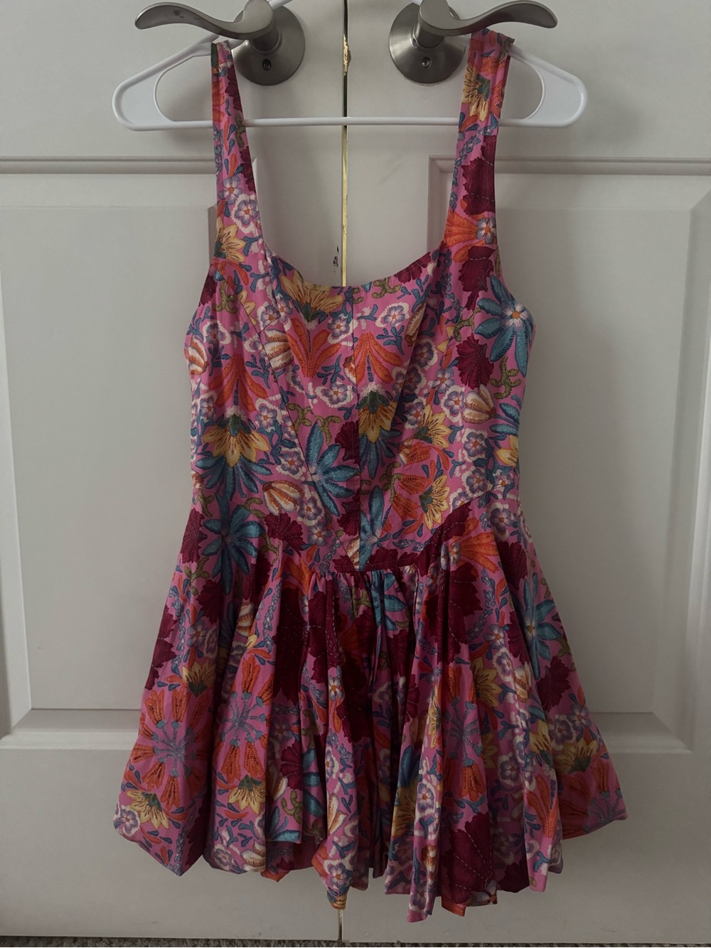 Pink floral mini dress